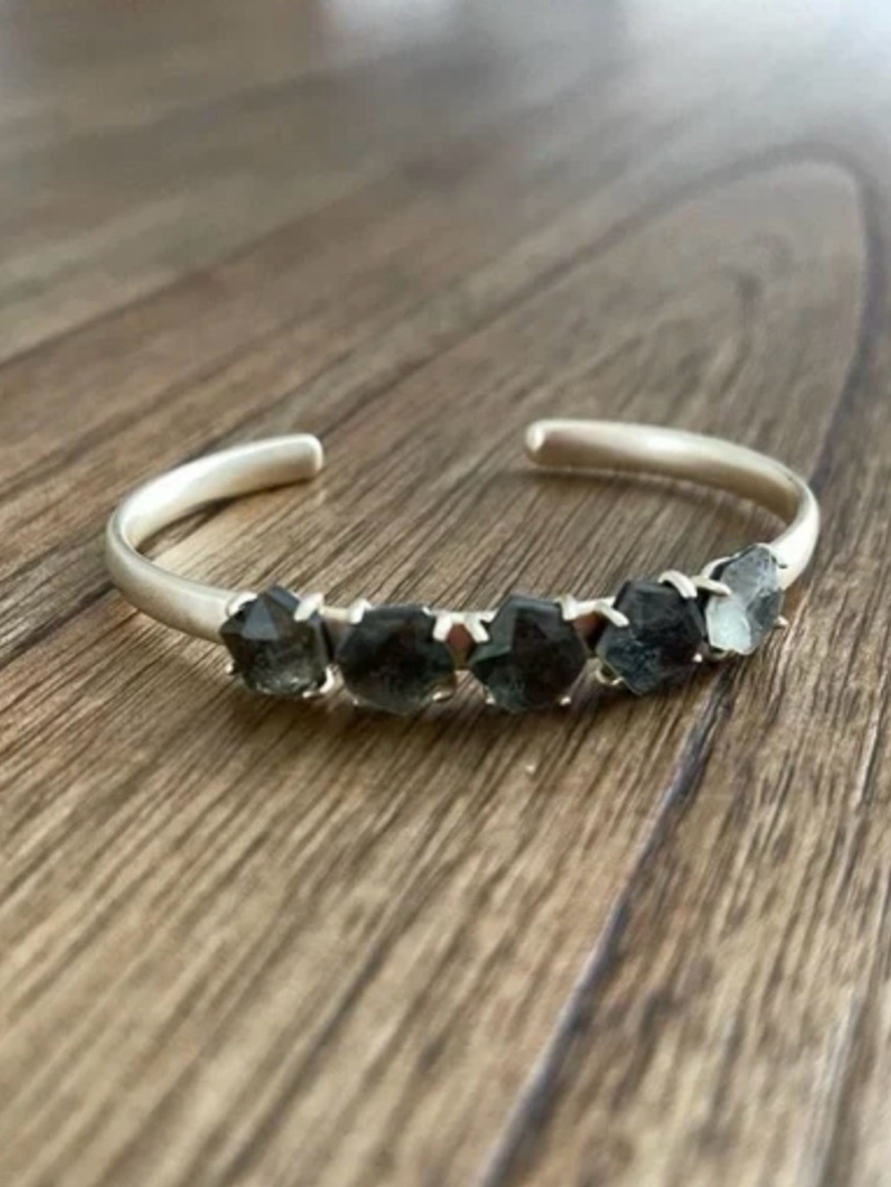 NWOT Kendra Scott Gold Nash Green Dichroic Stone Cuff Bracelet